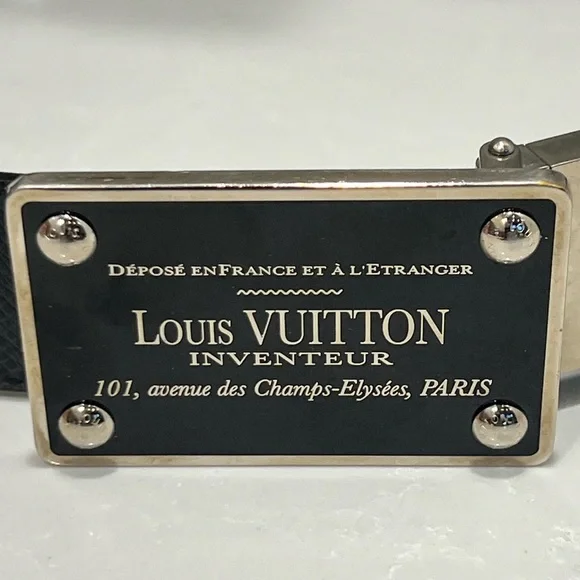 ❗️SOLD❗️Authentic Louis Vuitton Damier Graphite Canvas Inventeur Reversible Belt - Picture 3 of 10